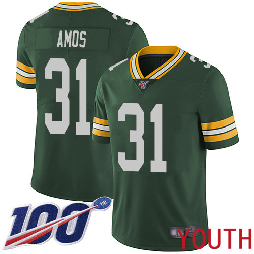 Green Bay Packers Limited Green Youth 31 Amos Adrian Home Jersey Nike NFL 100th Season Vapor Untouchable